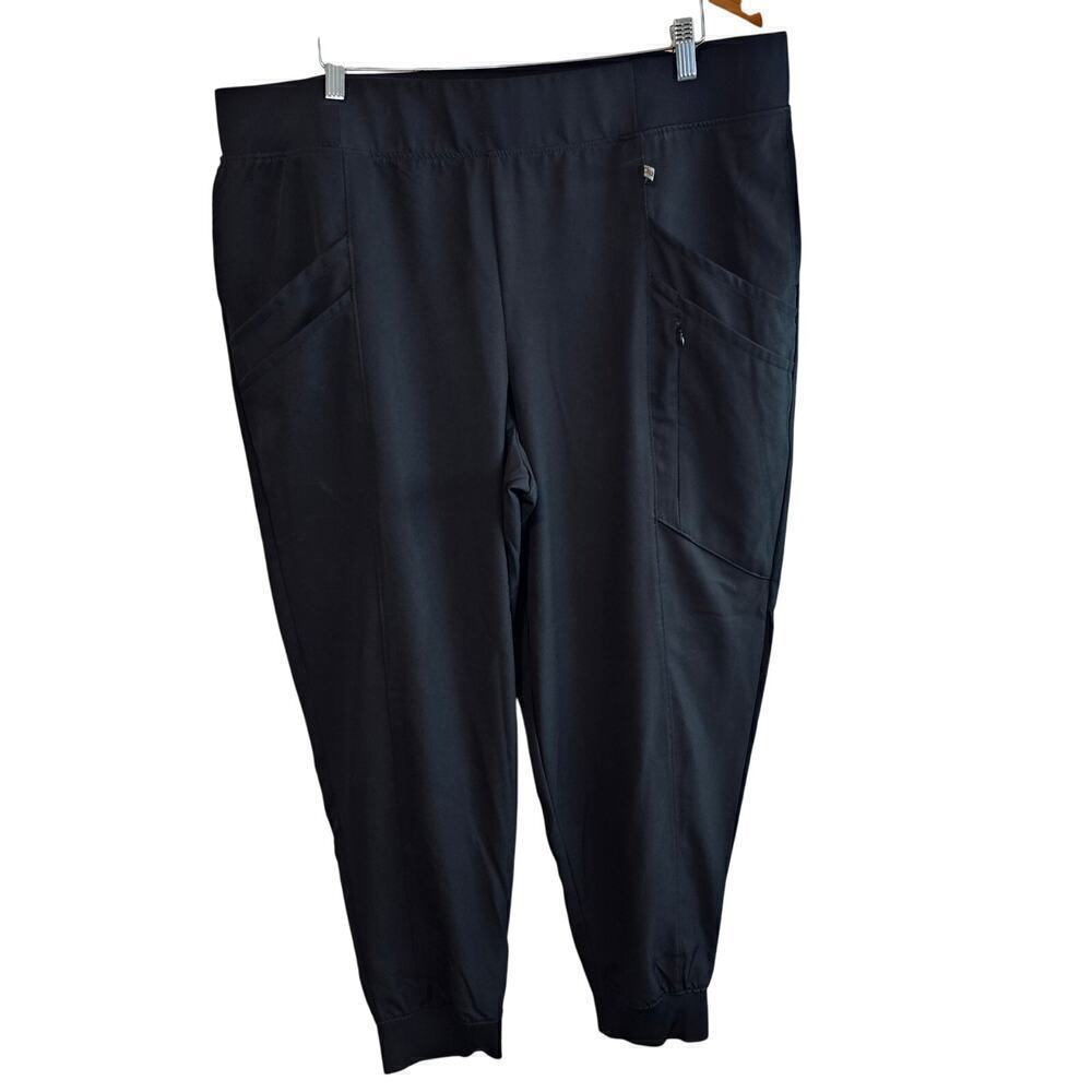 Cuddl Duds Joggers Womens Size 2X Black Relaxed Casual Stretch Gym Athleisure